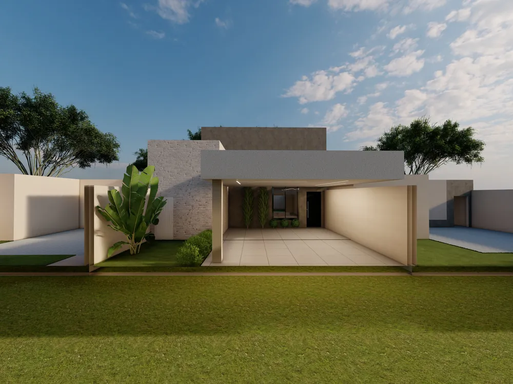 Projeto de residência térrea com jardim